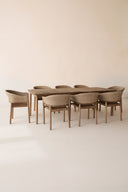 Alhambra - Ensemble table avec 8 fauteuils en bois d'acacia