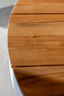 Panama - Salon de jardin d’angle en aluminium couleur sable et bois d'acacia