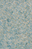 Solna - Plateau rond en MDF nacré bleu