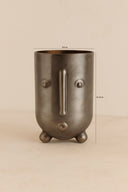 Olav - Vase en verre noir avec une forme de visage