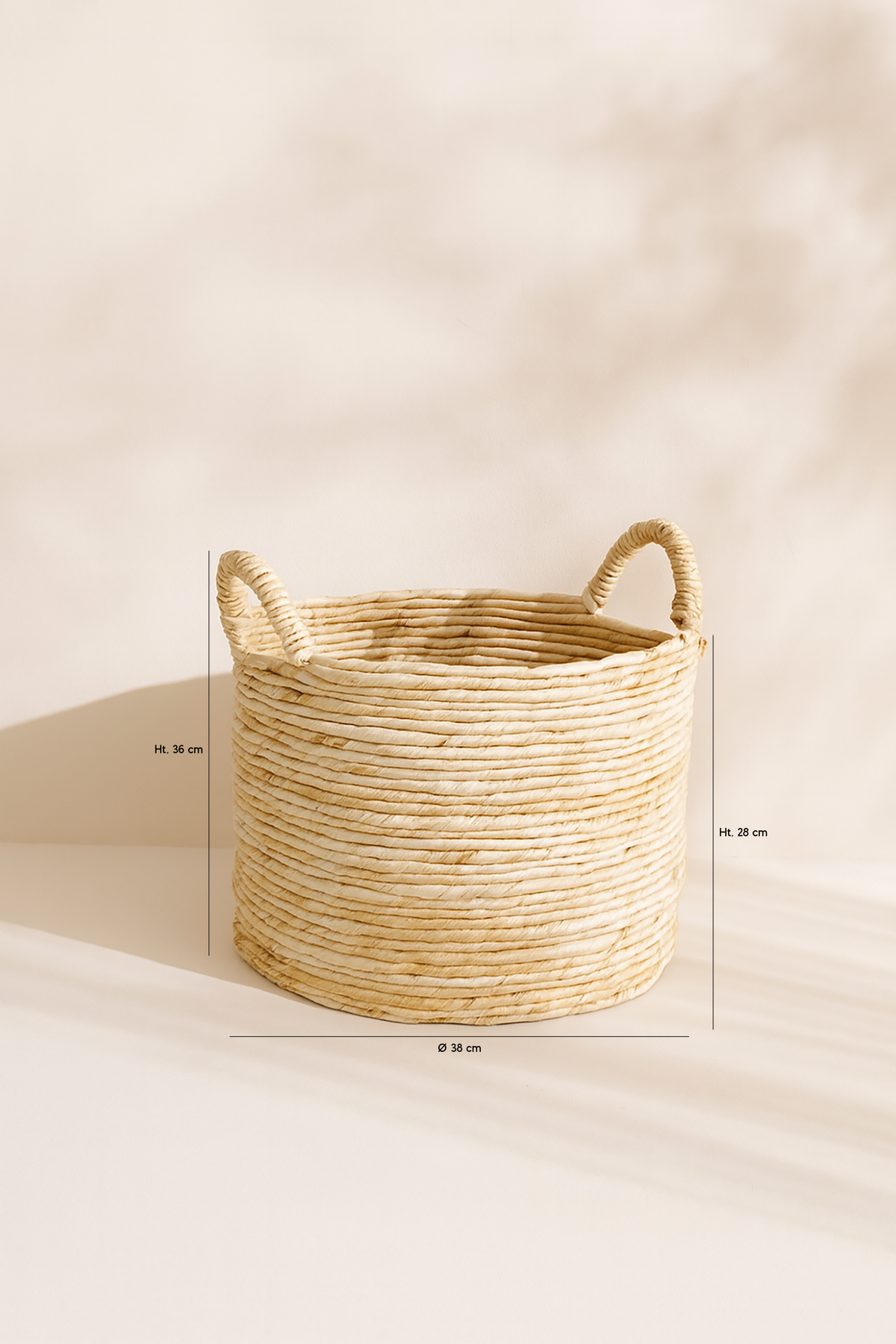 Dimensions Abir - Panier en abaca avec poignées tressé à la main