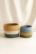 Nairo - Set de 2 paniers en jonc de mer tressés à la main