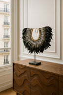 Papua - Collier en plumes et coquillages noirs