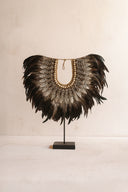 Papua - Collier en plumes et coquillages noirs