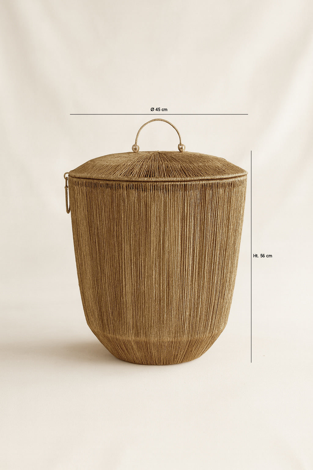 Dimensions Sibu - Panier en jute naturelle avec couvercle et poignées