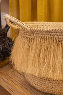 Luys - Panier à franges en raphia naturel D48XH49 cm