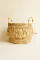 Luys - Panier à franges en raphia naturel D48XH49 cm