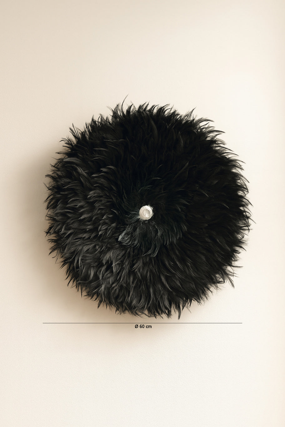 Dimensions Kapau - Décoration en plumes de coq et coquillages noir