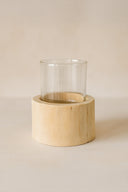 Biak - Photophore en verre et bois de teck