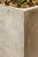 Set de 2 pots rectangulaires Faro taupe en fibre d'argile H37/47cm