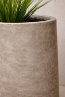 Lot de 2 pots forme ronde Faro en fibre d'argile D40x40xH80,5cm/D55x55xH110cm