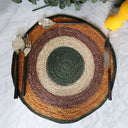 LUNA - Set de table rond en jonc de mer 38cm terracotta