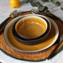 LUNA - Set de table rond en jonc de mer 38cm terracotta