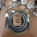 LUNA - Set de table rond en jonc de mer 38cm vert