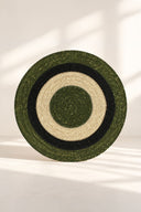 LUNA - Set de table rond en jonc de mer 38cm vert