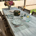 Anoki - Lot de 4 sets de table frangé en tissu uni vert céladon 38x54 cm