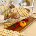 Egito - Lot de 2 maniques en coton imprimé jaune mimosa