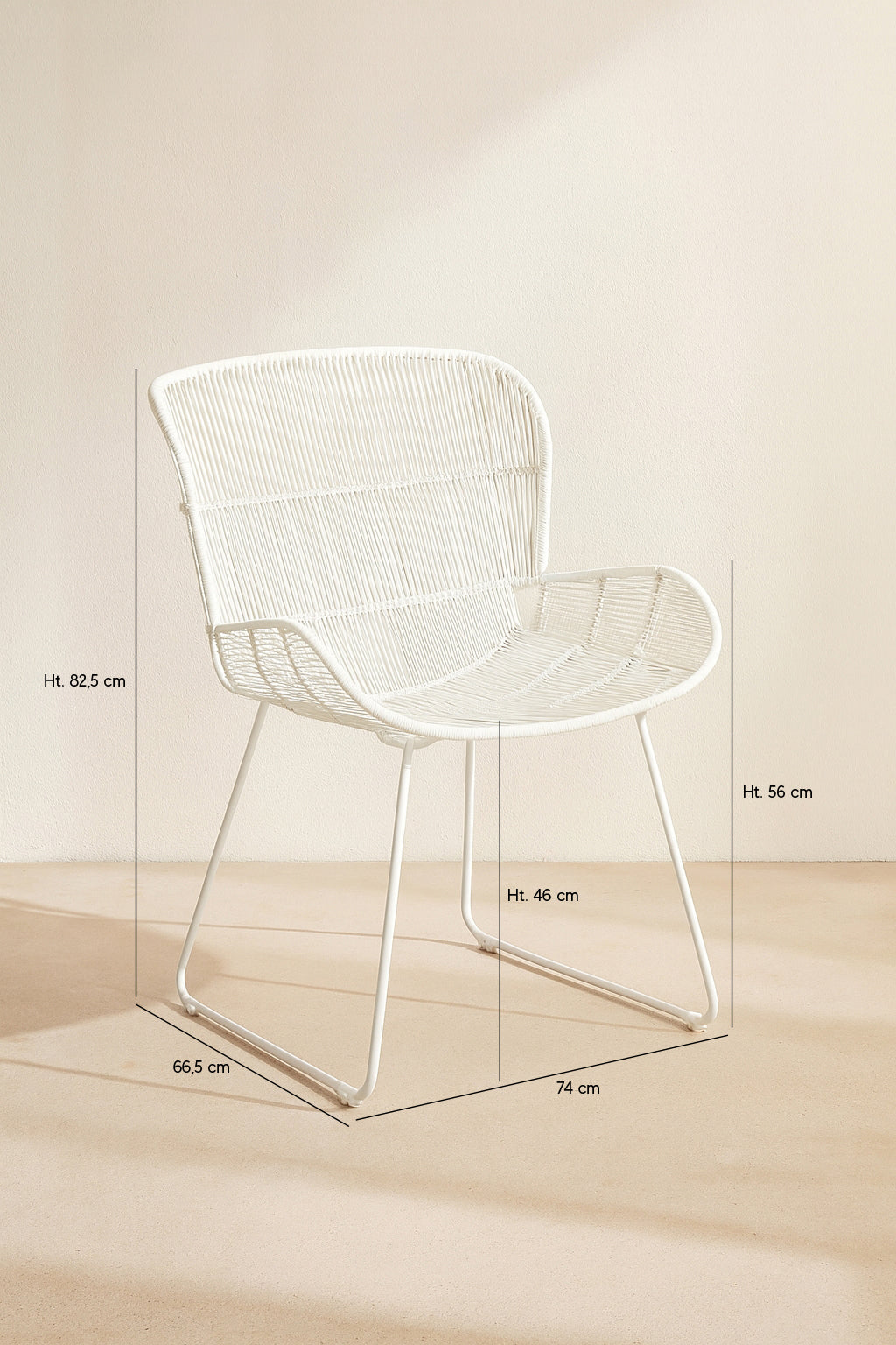 Dimensions Con Dao - Fauteuil de table intérieur blanc