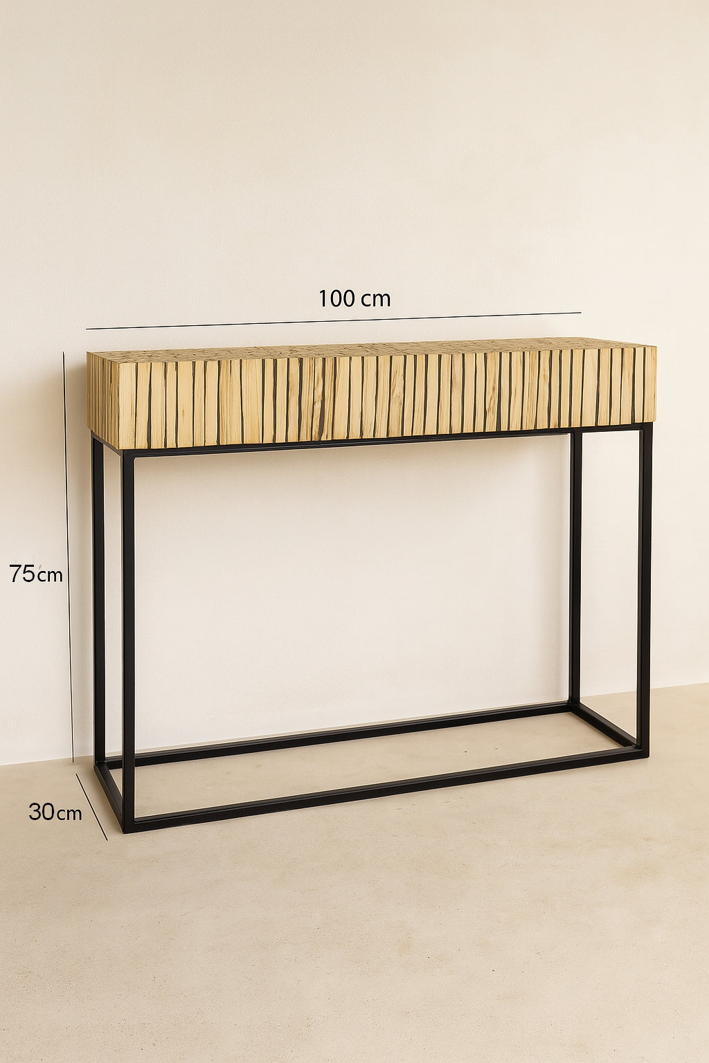 Dimensions Tahaa - Console en branches de teck