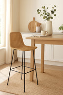 TARA - Lot de 2 chaises de bar en rotin naturel