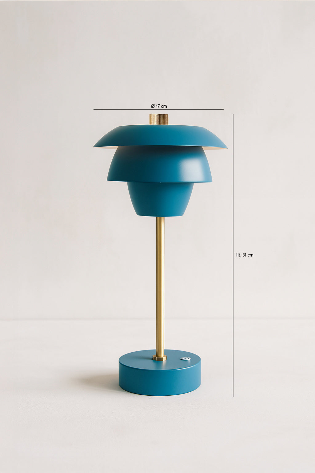 Dimensions Moxy - Lampe à poser en métal bleu