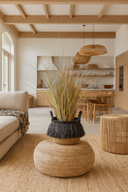 Zalo - Panier en abaca avec franges noires