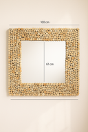 Flots perdus - Miroir carré en bois flotté naturel