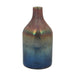 Vase en verre aux nuances bleutées et roses H 24 cm