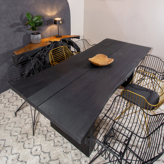 Table Tenere en bois brûlé d'acacia 220 x 90 cm