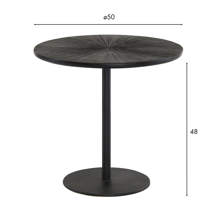 Table basse Ubu en bois de manguier noir D 50 cm