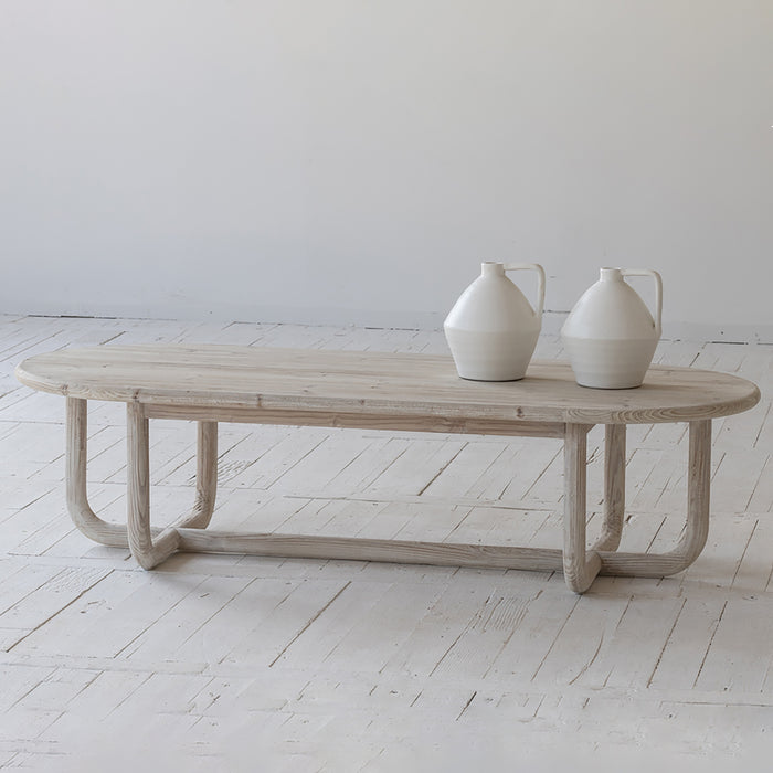 Table basse Kristen en bois de pin recyclé L 160 cm