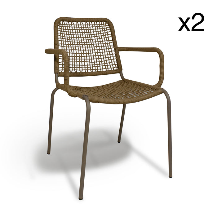 TALIM - Lot de 2 fauteuils de table empilables