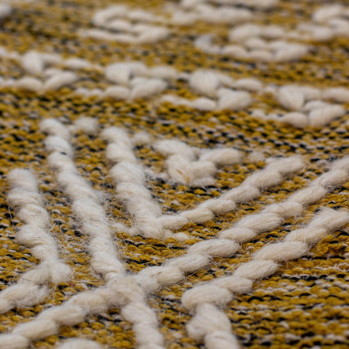 Tapis Tokat en laine et coton tissé à la main 90 x 150 cm - safran