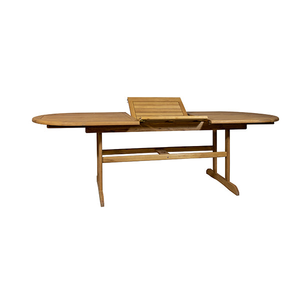 Table de jardin Sumad en bois d'eucalyptus et 6 fauteuils en métal filaire