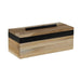 Boîte rectangulaire en bois massif peint en noir 24x10cm