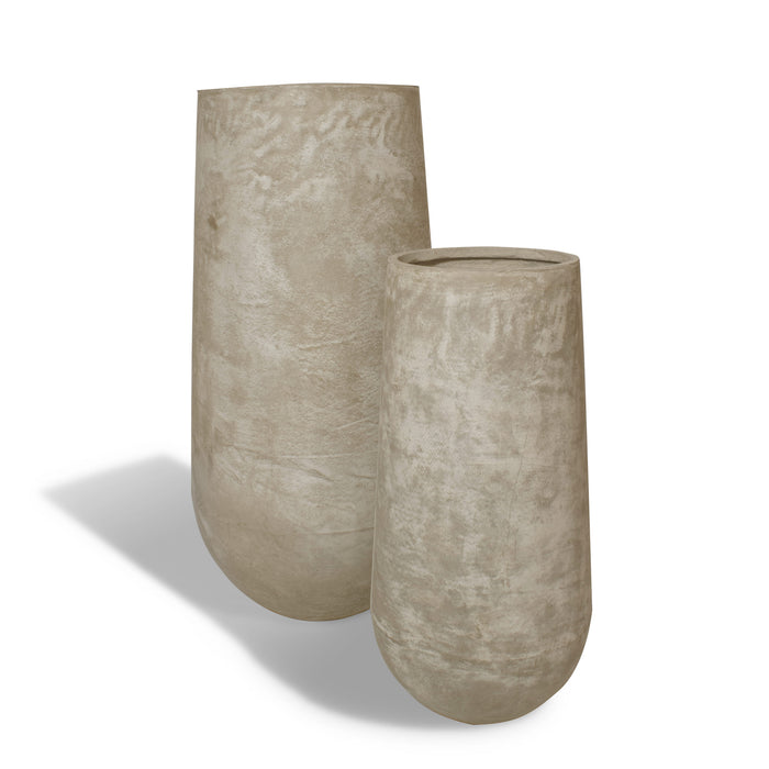 FARO - Lot de 2 pots forme ronde en fibre d'argile