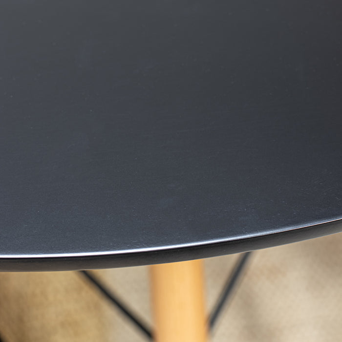 Table Zak en bois avec plateau noir D100cm