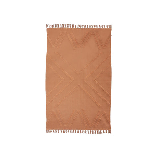 BLYSS - Tapis en coton tissé couleur terre cuite